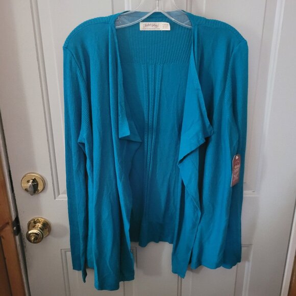 NWT's Vintage Swing Style Faded Glory Turquoise Sweater Misses Size Large - Picture 1 of 3